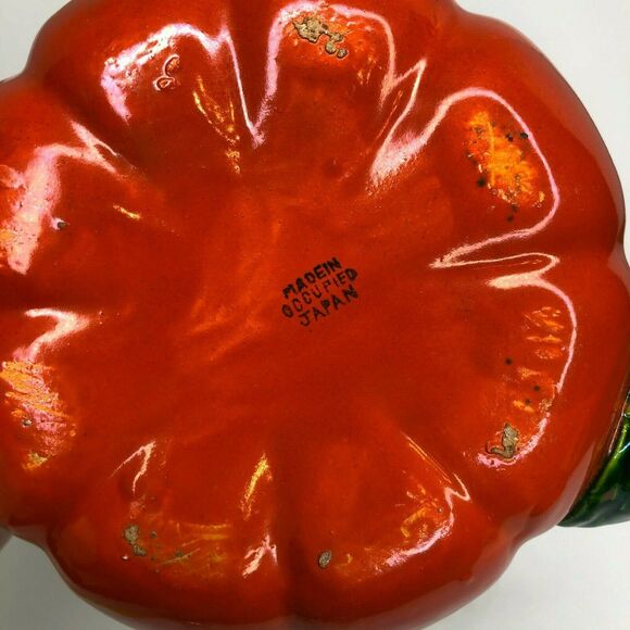 Vintage Maruhon Ware Tomato teapot hand painted tea pot and lid Occupied Japan - Picture 10 of 10